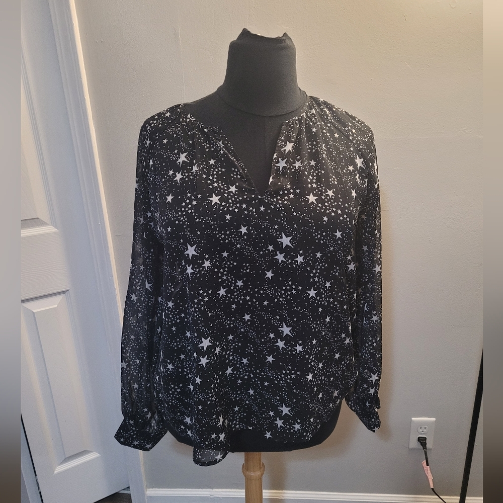 NWOT Modcloth XL Black Starry Top